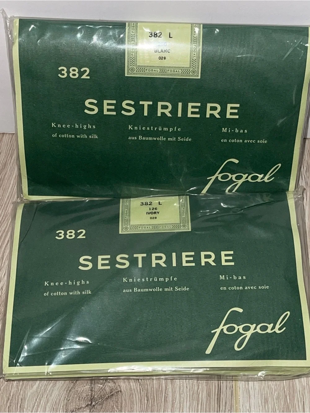 Two Pair NWT Blanc & White Cotton-Silk Knee High Socks